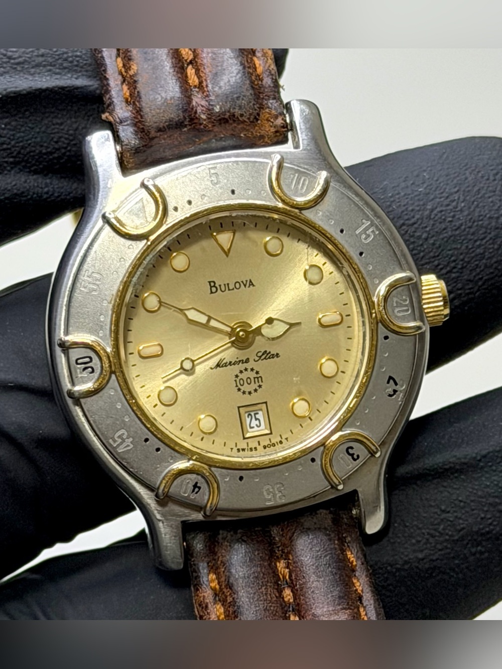 Bulova MarineStar 90G16 Two-Tone Stainless Steel 30mm Swiss-Made Dress Watch
